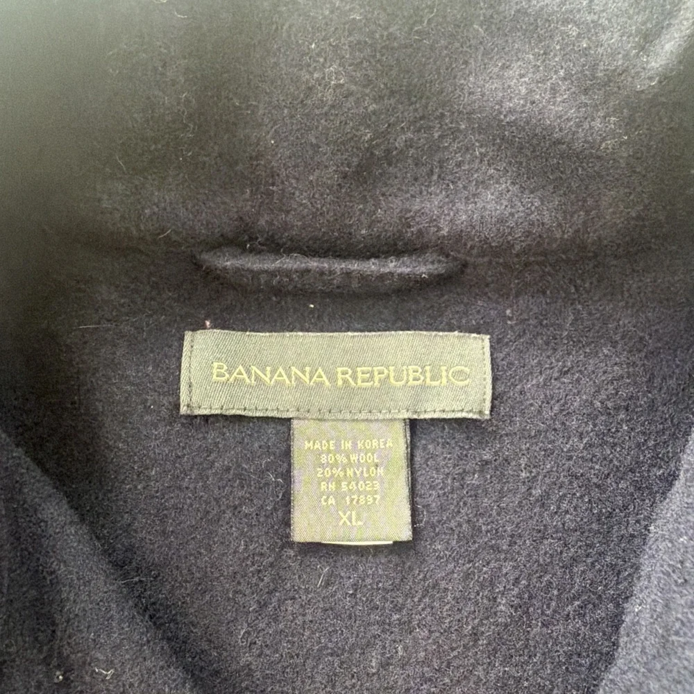 Vintage Wool Shacket Men's XL Banana Republic Navy Classic Y2K Utility Workwear